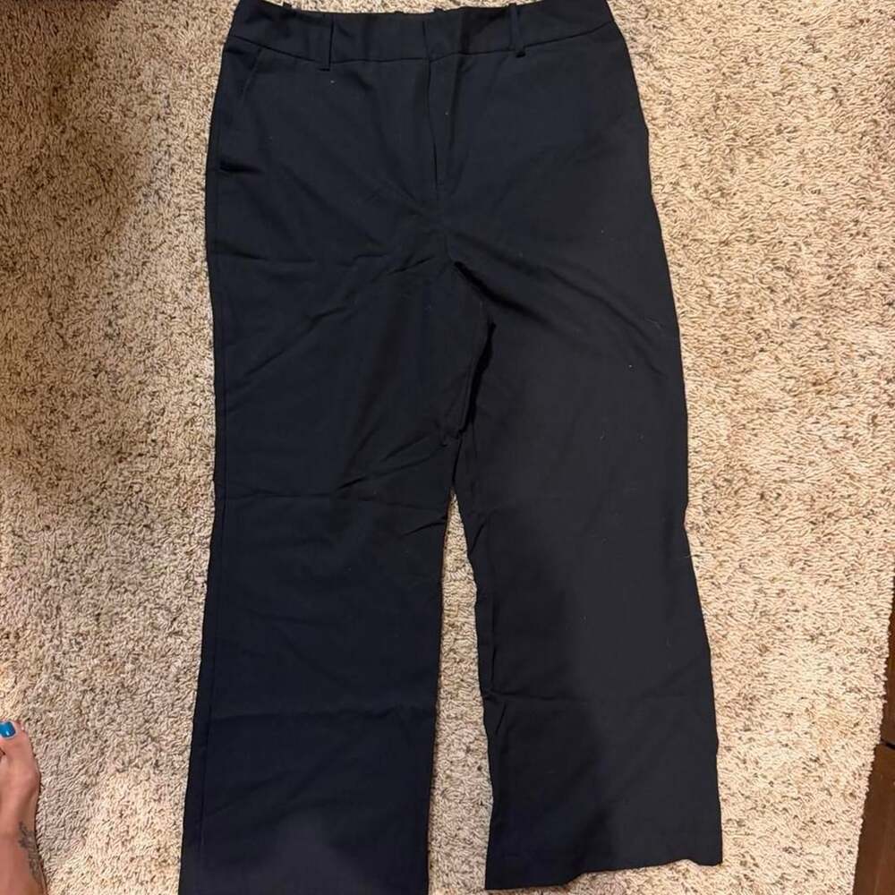 Worthington Wide Leg Trouser Pants Size 10 Short Black Dress Pants